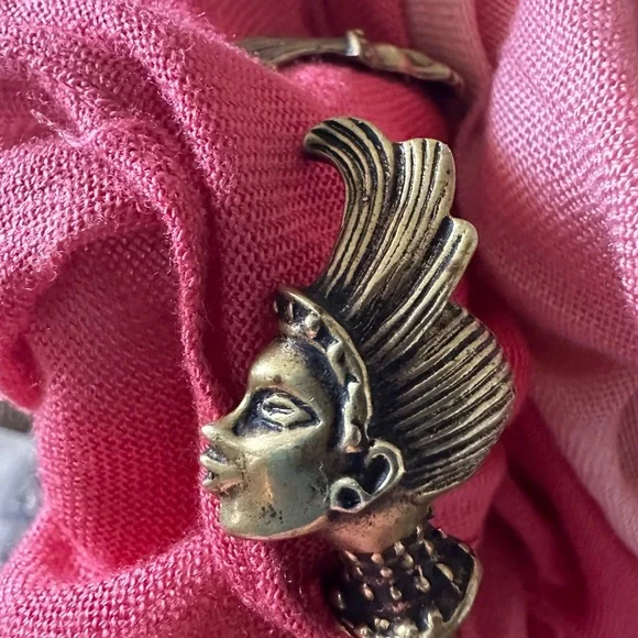 Handcrafted Ethnic Brass Cuff - Picture 5 of 5